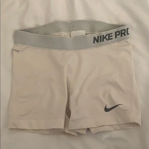 White Nike Pro Dri Fit Spandex